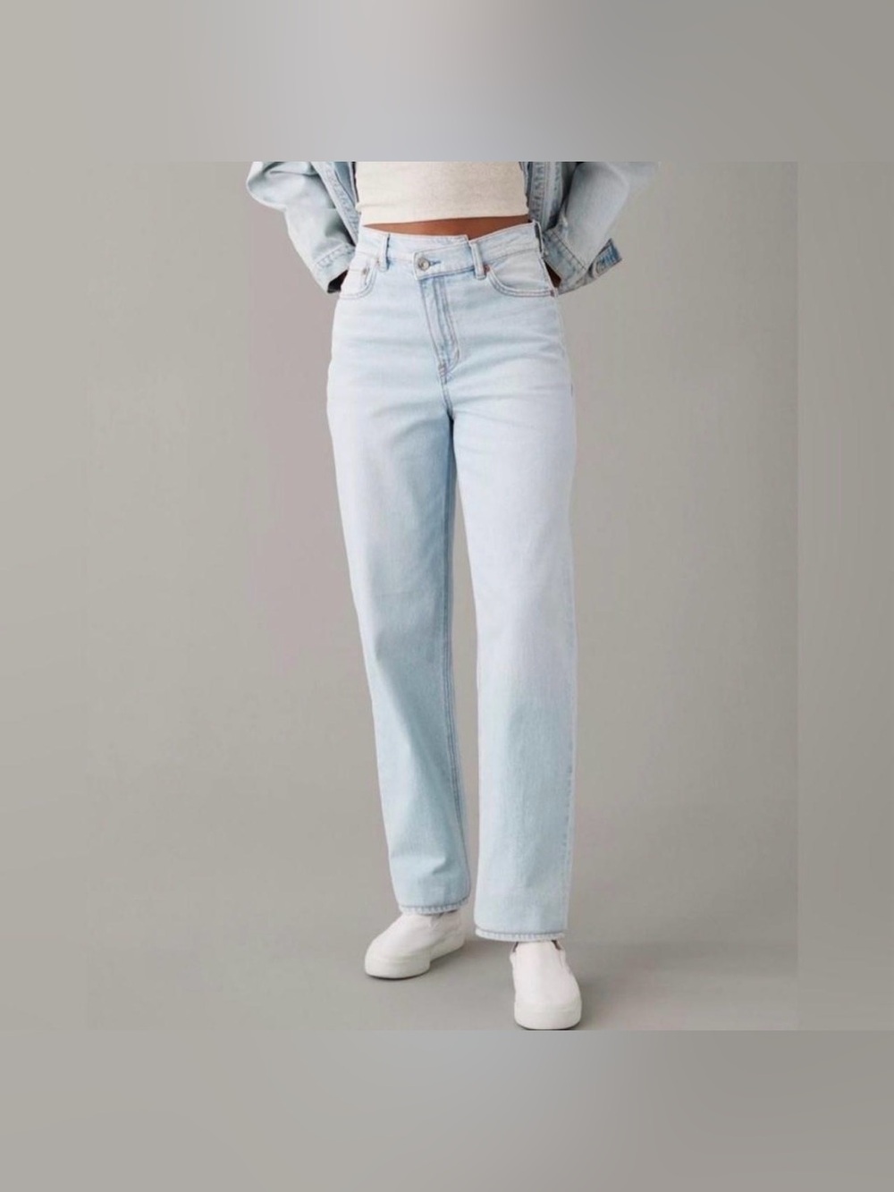 American Eagle Outfitters highest rise baggy straight crossover jeans